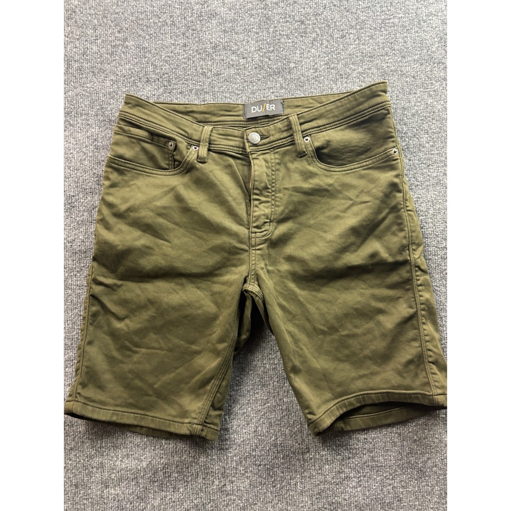 DU/ER N2X Slim Fit Shorts Mens 38 Olive Green Performance Stretch 5-Pocket